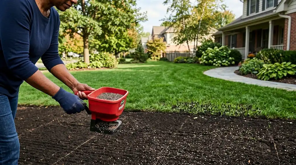 Proper seed distribution and lawn preparation help establish healthy turf.